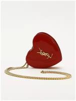 Ресейл сумка женская Saint Laurent, Heart, Красный, Отличное