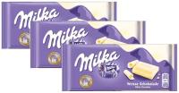 Шоколадная плитка Milka White Chocolate / Милка Белый Шоколад 3 шт. 100 г. (Германия)