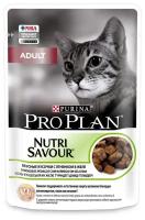 Пауч Purina Pro Plan Nutrisavour для взрослых кошек с кусочками ягненка в желе 26шт*85г