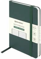 Бизнес-блокнот / записная книжка мужской / женский Малый Формат А6 (96х140 мм) Brauberg Ultra, балакрон, 80 г/м2, 96 л клетка, темно-зеленый
