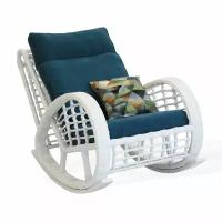 Кресло-качалка, Плетеное кресло, Мебель из искусственного ротанга для отдыха, Садовая мебель, цвет -белый
