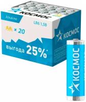 Батарейка космос Alkaline LR6 (АА) (1,5 V), в упаковке: 20 шт