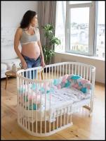 Детская кроватка трансформер для новорожденных ComfortBaby SmartTrip 6 в 1 белая, овальная, трансформер, маятник купить