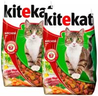 KITEKAT мясной ПИР для взрослых кошек (1,9 + 1,9 кг)