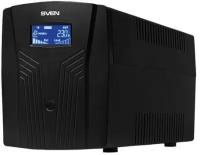 Источник бесперебойного питания SVEN Pro 1500, 1500VA (900W), 3 евророзетки, 2 розетки RJ45, SV-013875