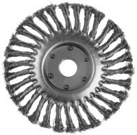 Щетка металлическая для УШМ TUNDRA, крученая проволока, плоская, посадка 22 мм, 175 мм (1 шт.)