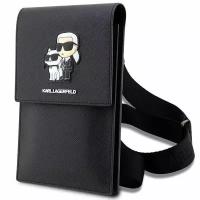 Karl Lagerfeld для смартфонов сумка Wallet Phone Bag PU Saffiano Karl & Choupette Black