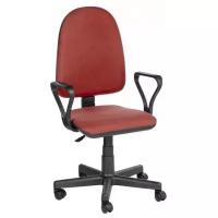 Кресло офисное престиж С подлок самба ткань В-9 красный С черной нитью нагрузка до 90кг мебельком