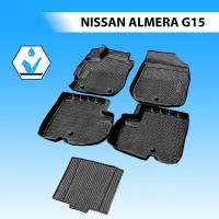 Комплект ковриков в салон RIVAL 14101001 для Nissan Almera 2012-2018 г., 5 шт