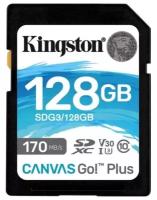 Карта памяти Kingston Canvas Go Plus 128Gb SDXC UHS-I U3 V30 (170/90 Mb/s)