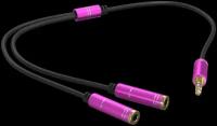 Аудио-сплиттер GSMIN A100 разветвитель для двух наушников Mini Jack 3.5 мм (Фиолетовый)