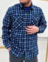 Мужская теплая флисовая рубашка в клетку, размер 2XL RU-52