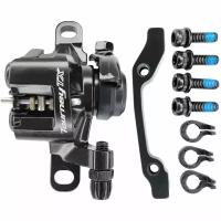 Тормоз дисковый (калипер) механический, Shimano BR-TX805, с адаптером, болтами и колодками, R140/F160, черный