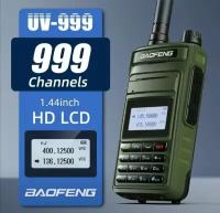 Рация Baofeng UV-999 ProMax 10 Вт класс водонепроницаемости IP X4 с гарнитурой цвет зеленый