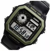 Наручные часы CASIO Collection AE-1200WHB-1B, черный, зеленый