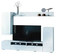 Мебельная Стенка для гостиной под телевизор 213см Белый/Белый глянец - БТ0331