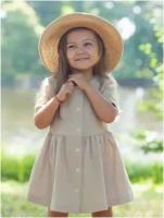 Платье для девочки муслин летнее детское праздничное, размер 104
