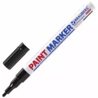 Маркер-краска лаковый (paint marker) 2 мм, черный, нитро-основа, алюминиевый корпус, BRAUBERG PROFESSIONAL PLUS, 151439