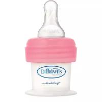 Dr. Brown's Бутылочка полипропиленовая с узким горлом для недоношенных детей First Feeders, 15 мл, с рождения, розовый