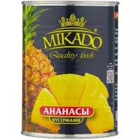Консервированные ананасы MIKADO кусочками в сиропе, жестяная банка