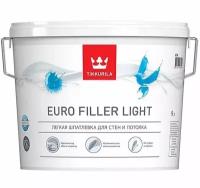 Шпатлевка легкая для стен и потолка Euro Filler Light TIKKURILA 9 л белая (база KTA)