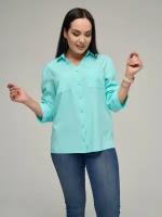 DISORELLE/ Элегантная женская рубашка с карманами, рукав укороченный, цвет ментоловый, размер 54