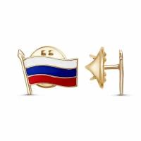 Бижутерия значок флаг России на пиджак золочение А9406315