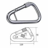 Гак-карабин треугольный с перемычкой 4 мм AISI 316