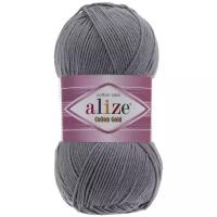 Пряжа Alize Cotton Gold, 100 % хлопок, 100 % акрил, 100 г, 330 м, 1 шт., 87 угольный серый 330 м