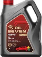 Синтетическое моторное масло S-OIL 7 RED #9 SP 0W-20, 4л