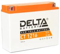 Мото аккумулятор DELTA Battery Аккумуляторная батарея DELTA Battery CT 1216 16 А·ч, 205x70x162, полярность обратная