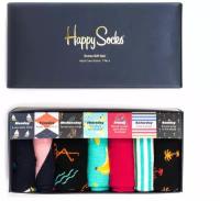 Носки унисекс Happy Socks, 7 пар, фантазийные, размер 36-40, мультиколор