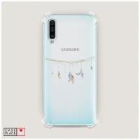 Чехол силиконовый Противоударный Samsung Galaxy A50 Перышки на веревке