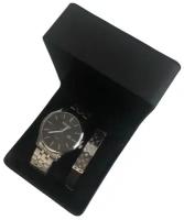 Наручные часы Часы мужские наручные + браслет на 23 февраля / Подарочный набор часов для мужчин / Кварцевые часы мужские, кварцевые