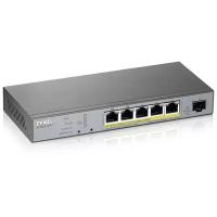 Коммутатор Zyxel GS1350-6HP-EU0101F (L2) 5x1Гбит/с 1SFP 4PoE+ 1PoE++ 60W управляемый