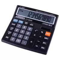 Калькулятор настольный Citizen CT-555N, 12 разрядный, двойное питание, черный