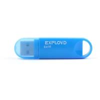 Флешки Без бренда Флешка Exployd 570, 64 Гб, USB2.0, чт до 15 Мб/с, зап до 8 Мб/с, синяя
