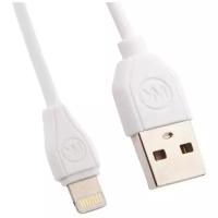 USB кабель WK RC-050i для зарядки, передачи данных, Lightning 8-pin, 2.1А, 1 метр, TPE, белый