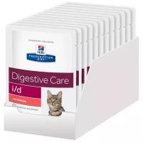 корм для кошек Hill's Prescription Diet i/d Digestive Care при расстройствах пищеварения, жкт, с лососем (кусочки в желе)