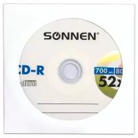 Диск CD-R SONNEN 700Mb 52x бумажный конверт