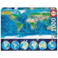 Пазл Educa Neon Карта мира (16760), 1000 дет