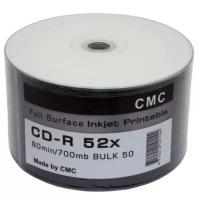 Диск CD-R 700Mb CMC 41144 52x, Bulk, Full Ink Print 50шт