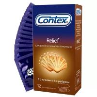 Презервативы Contex Relief, 6 с ребрами и 6 с точками, 12 шт