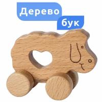 Деревянные игрушки из бука для детей MEGA TOYS Барашек / игрушка каталка