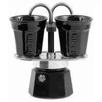 Гейзерная кофеварка Bialetti Mini Express (2 чашки), черный/серебристый