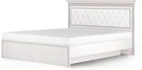 Кровать с подъемным основанием 140х200 с мягкой спинкой и бельевым ящиком белая Неаполь Кураж