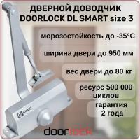 Доводчик дверной DL SMART морозостойкий уличный от 40 до 80кг серебристый