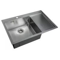 Интегрированная кухонная мойка ZorG Sanitary ZL R 780510-L, 51х78см, нержавеющая сталь