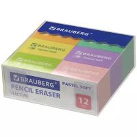 BRAUBERG Набор ластиков Pastel Soft, 12 шт. ассорти