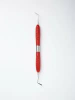 Гладилка стоматологическая двусторонняя с силиконовой ручкой СТ2 для пломбирования зубов, красная, эргономичная